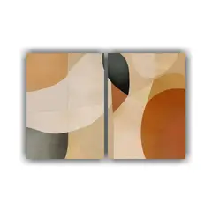 GENERICO - Pinturas Abstractas Modernas En Tonos Tierra En 40x30 Cm