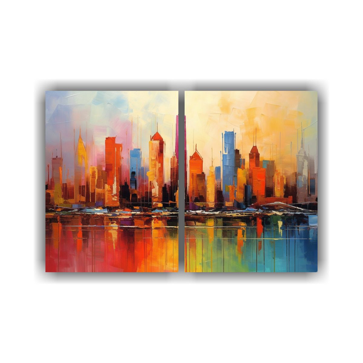 GENERICO - Cuadros Modernos Para Comedor Con Skyline De 80x60 Cm