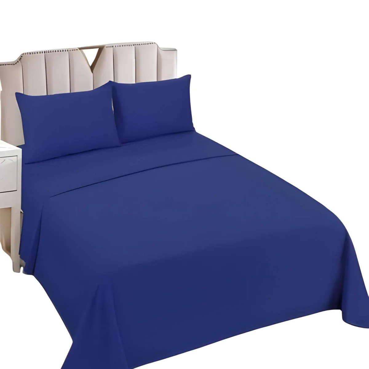 GENERICO - JUEGO DE SABANAS PLAZA Y MEDIA AZUL MARINO