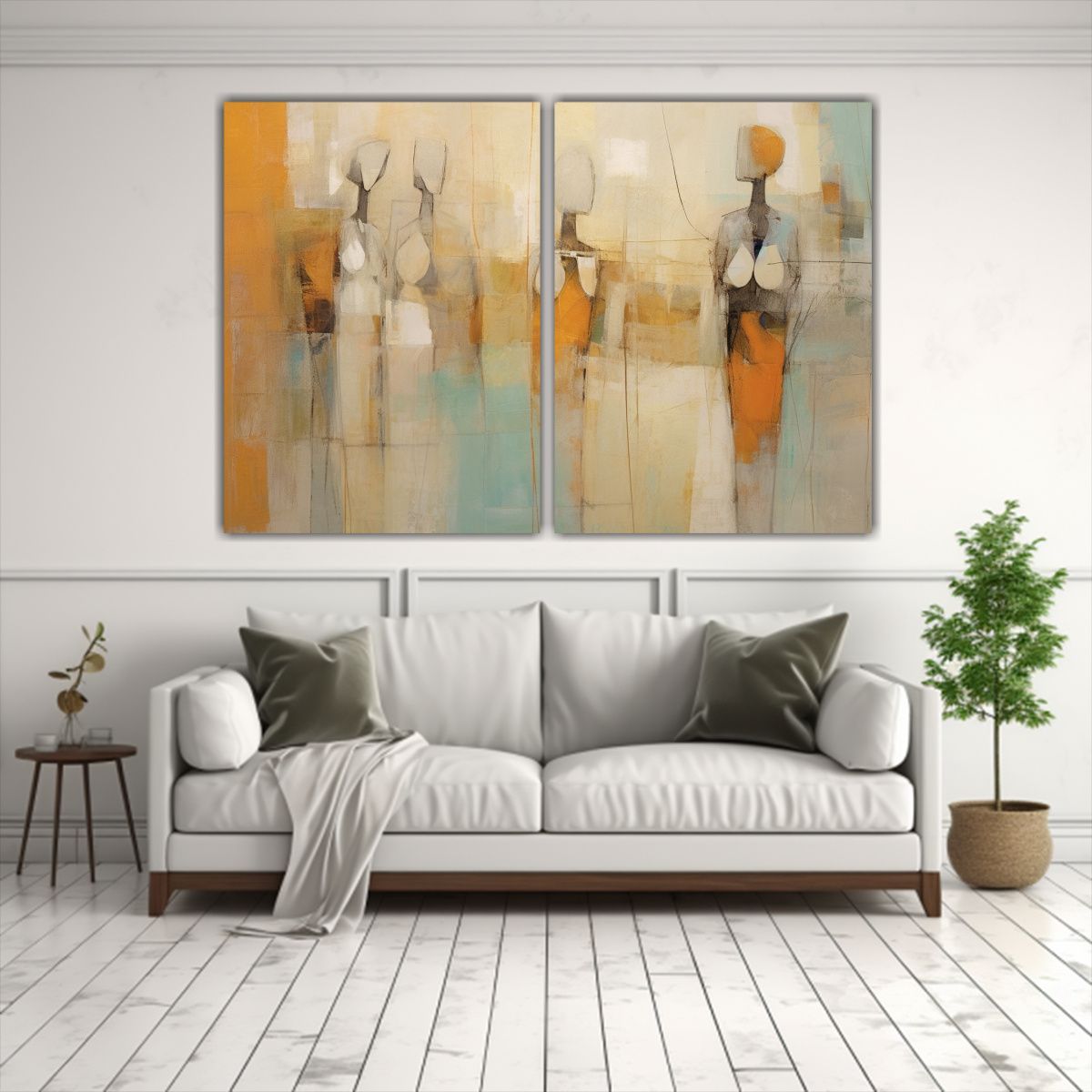 GENERICO - Cuadros Abstractos Modernos Living Figuras 80x50 Cm