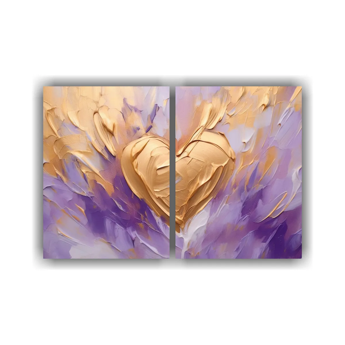 GENERICO - Pintura Abstracta De Corazones En Movimiento 40x30 Cm