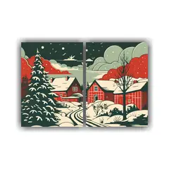 GENERICO - Cuadro De Madera En Dos Tonos De Composiciones 80x50 Cm