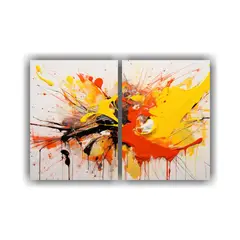 GENERICO - Pintura Abstracta Equilibrada En Naranja Y 80x50 Cm