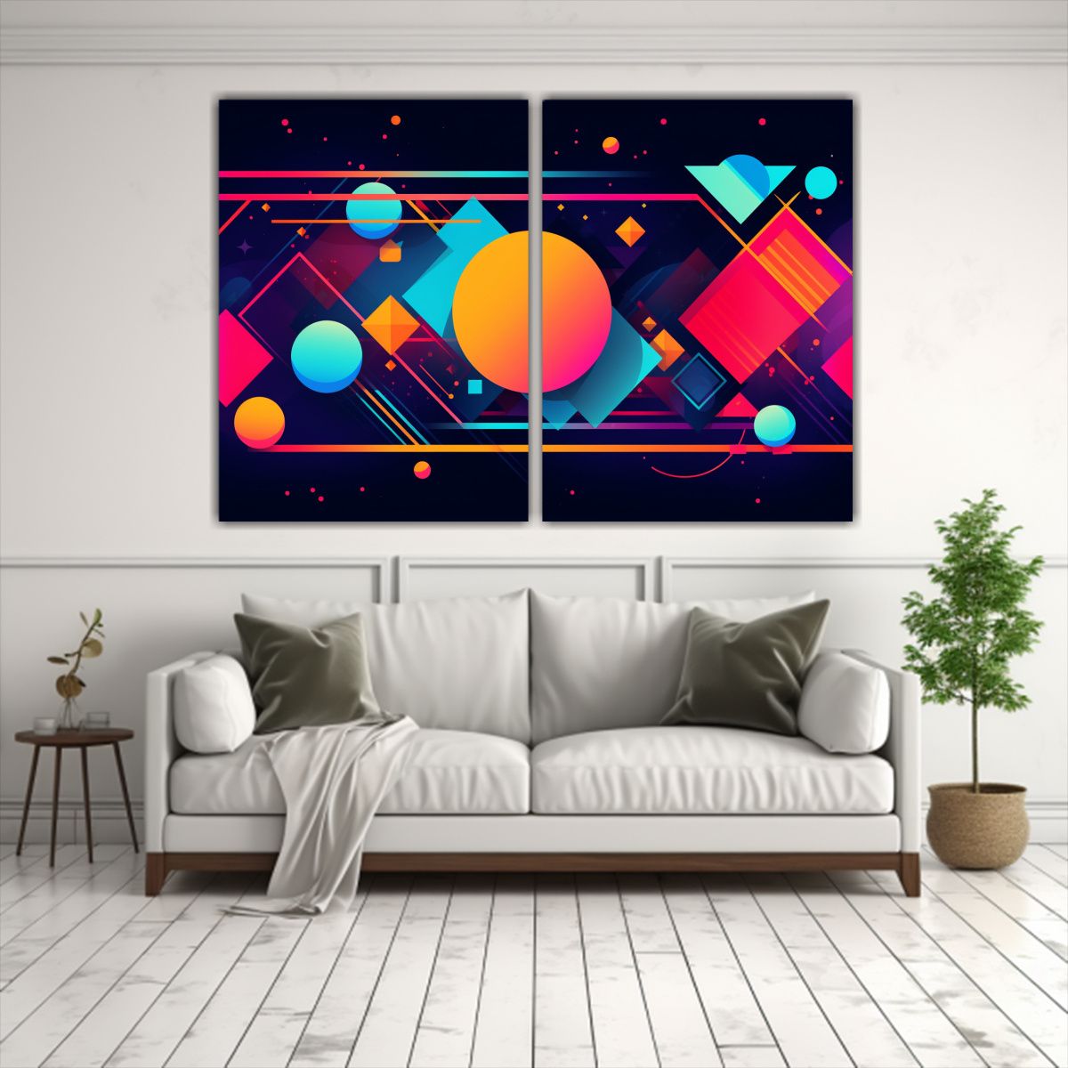 GENERICO - Banner Geométrico Abstracto Vintage Para 40x30 Cm