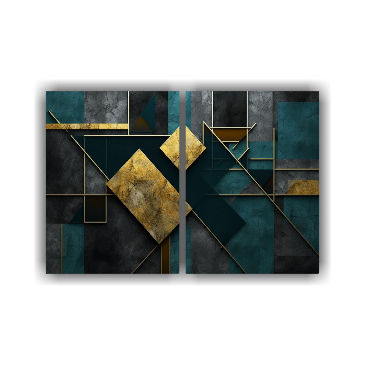 GENERICO - Cuadros De Decoración De Sala Con Geometría 80x50 Cm