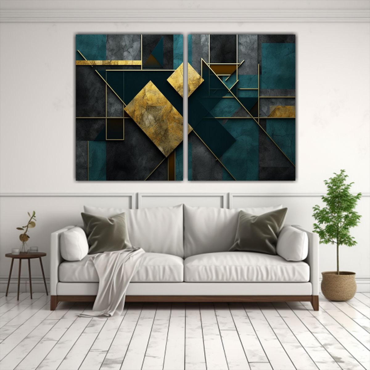 GENERICO - Cuadros De Decoración De Sala Con Geometría 80x50 Cm
