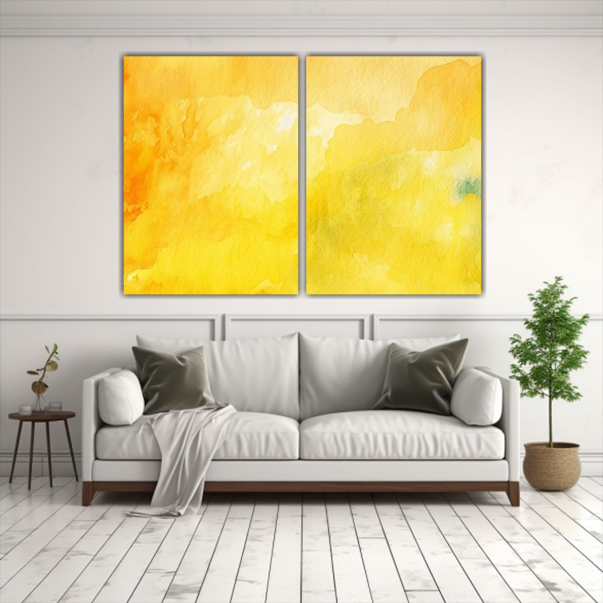 GENERICO - Pinturas De Decoración Amarillo En Acuarela 40x30 Cm