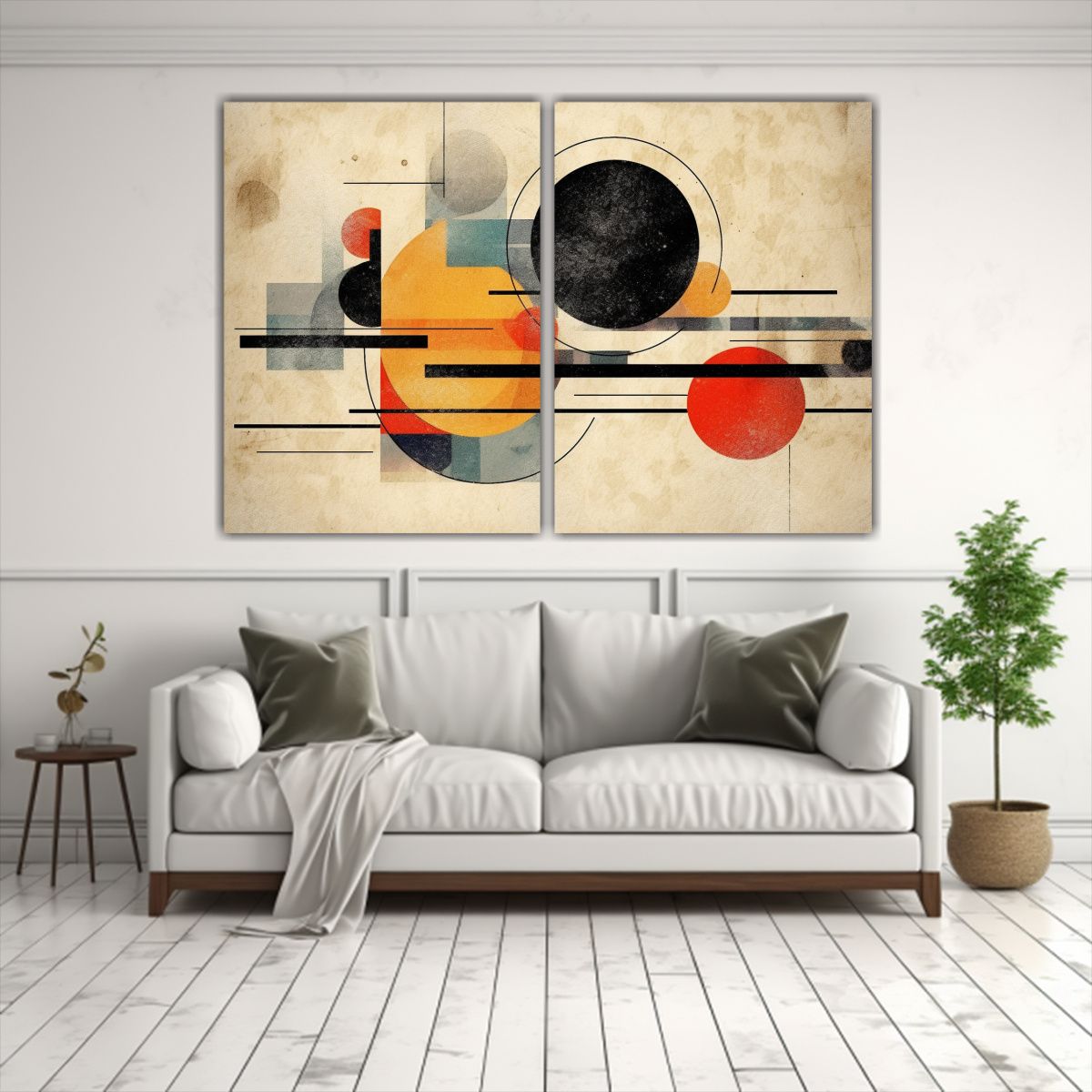 GENERICO - Pinturas Abstractas En Estilo Bauhaus Con Grano 80x60 Cm