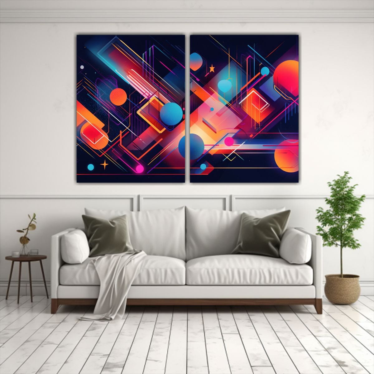 GENERICO - Pintura Digital Abstracta Inspirada En Estilo 80x50 Cm