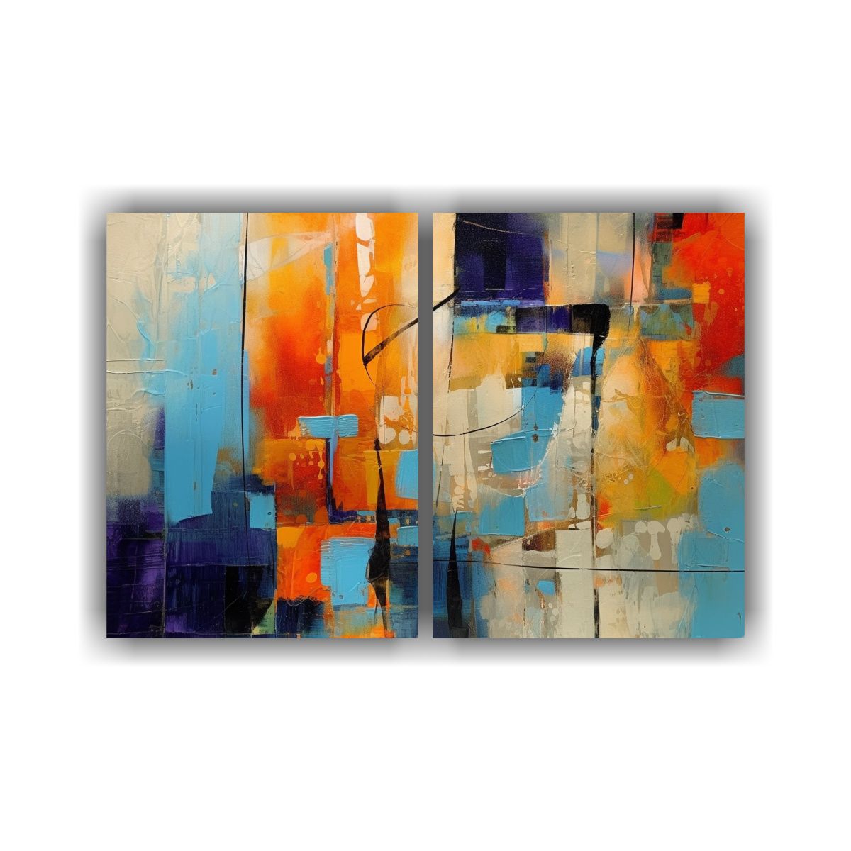 GENERICO - Cuadros Abstractos Con Texturas Vibrantes Y 40x30 Cm