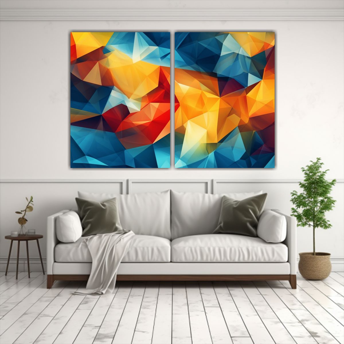 GENERICO - Cuadros Abstractos Regalo Geométrico Multicolor 80x50 Cm