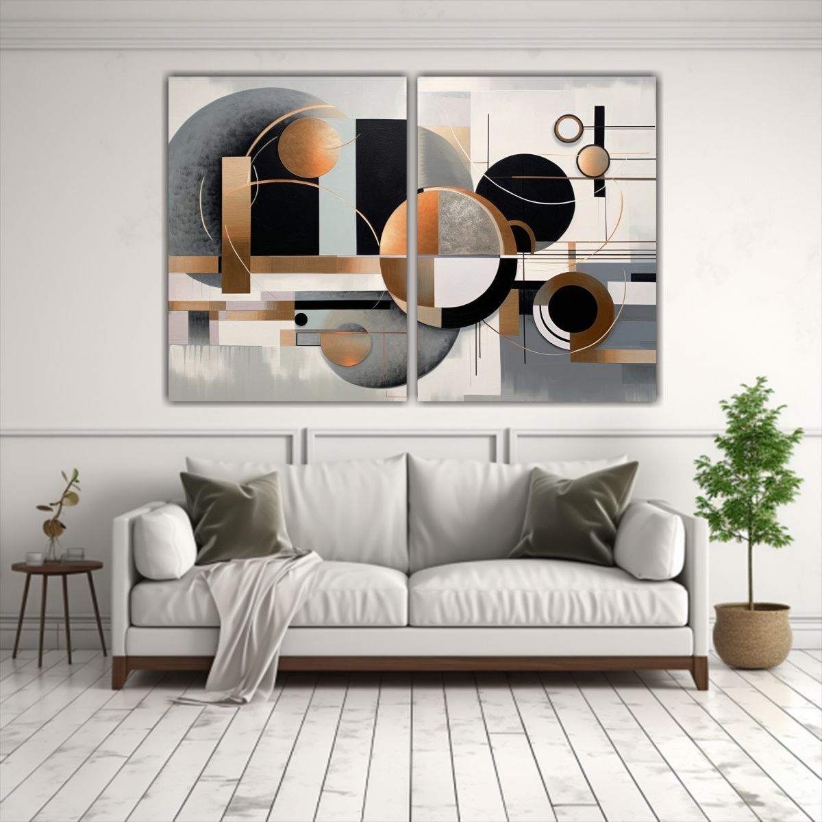 GENERICO - Pintura Abstracta En Tonos De Gris Y Negro Para 40x30 Cm