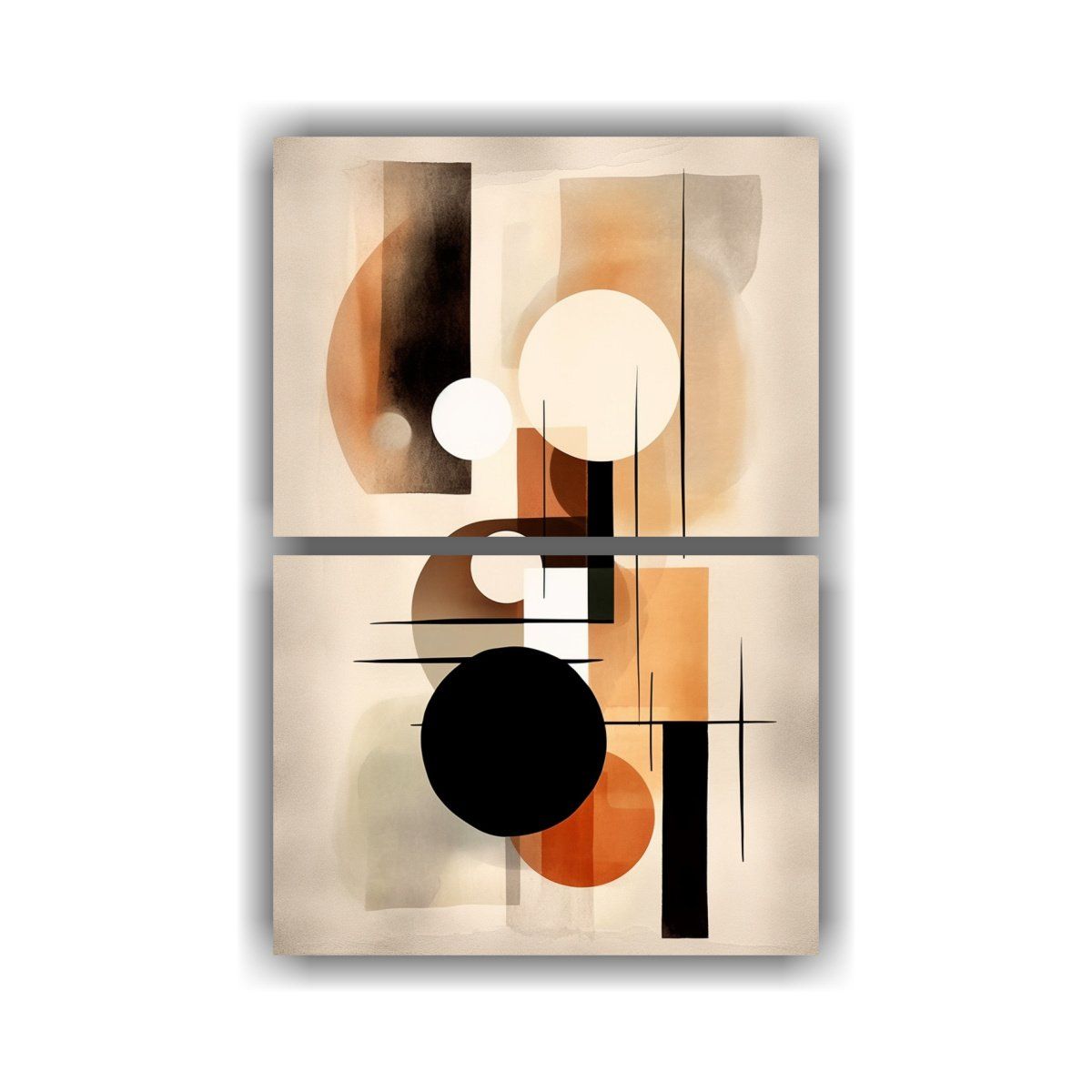 GENERICO - Díptico Moderno Gama De Colores Abstractos 30x40 Cm