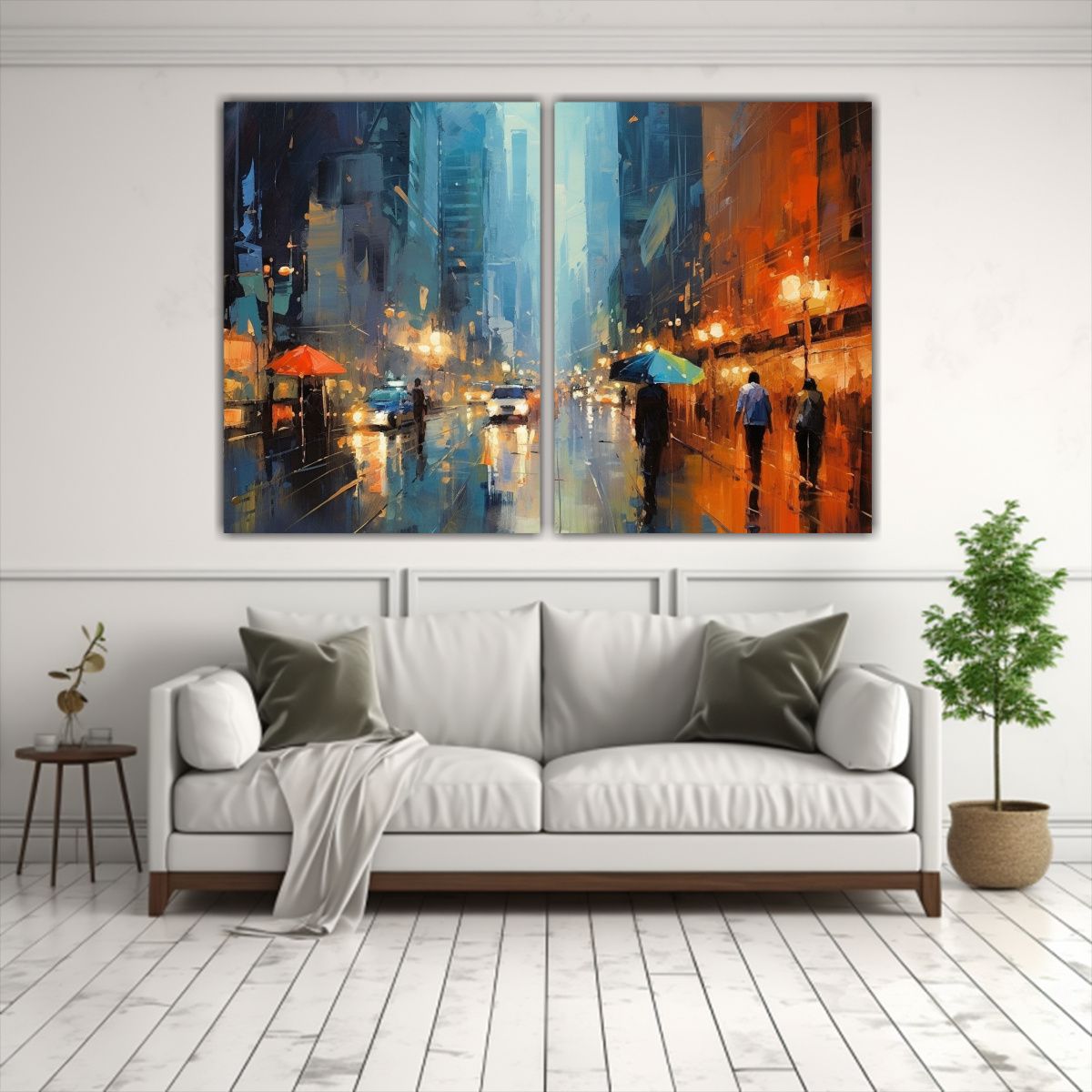 GENERICO - Pinturas Decorativas De Paisaje Urbano Lluvioso 80x50 Cm