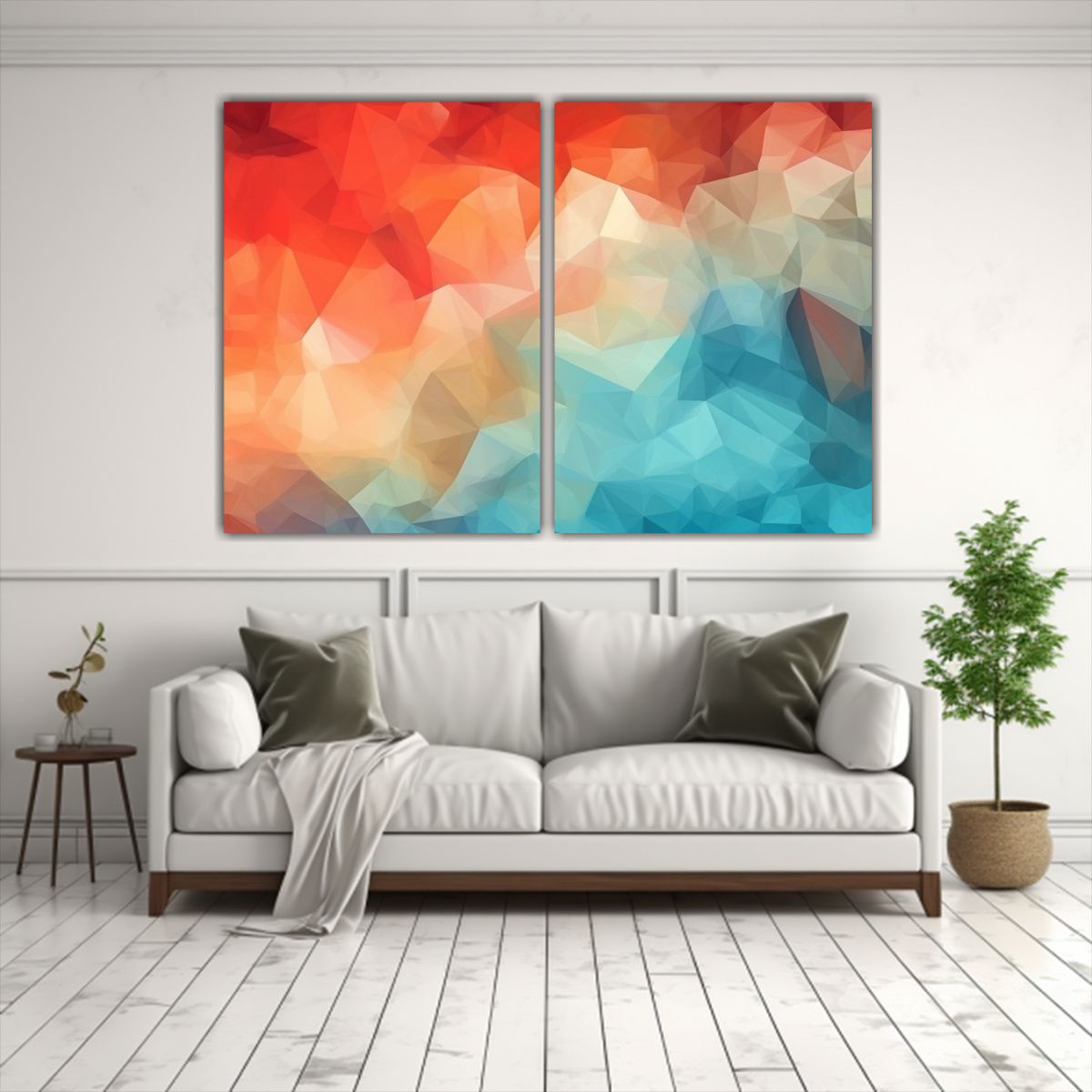 GENERICO - Arte De Pared Abstracto En Polígonos Esquema 40x30 Cm