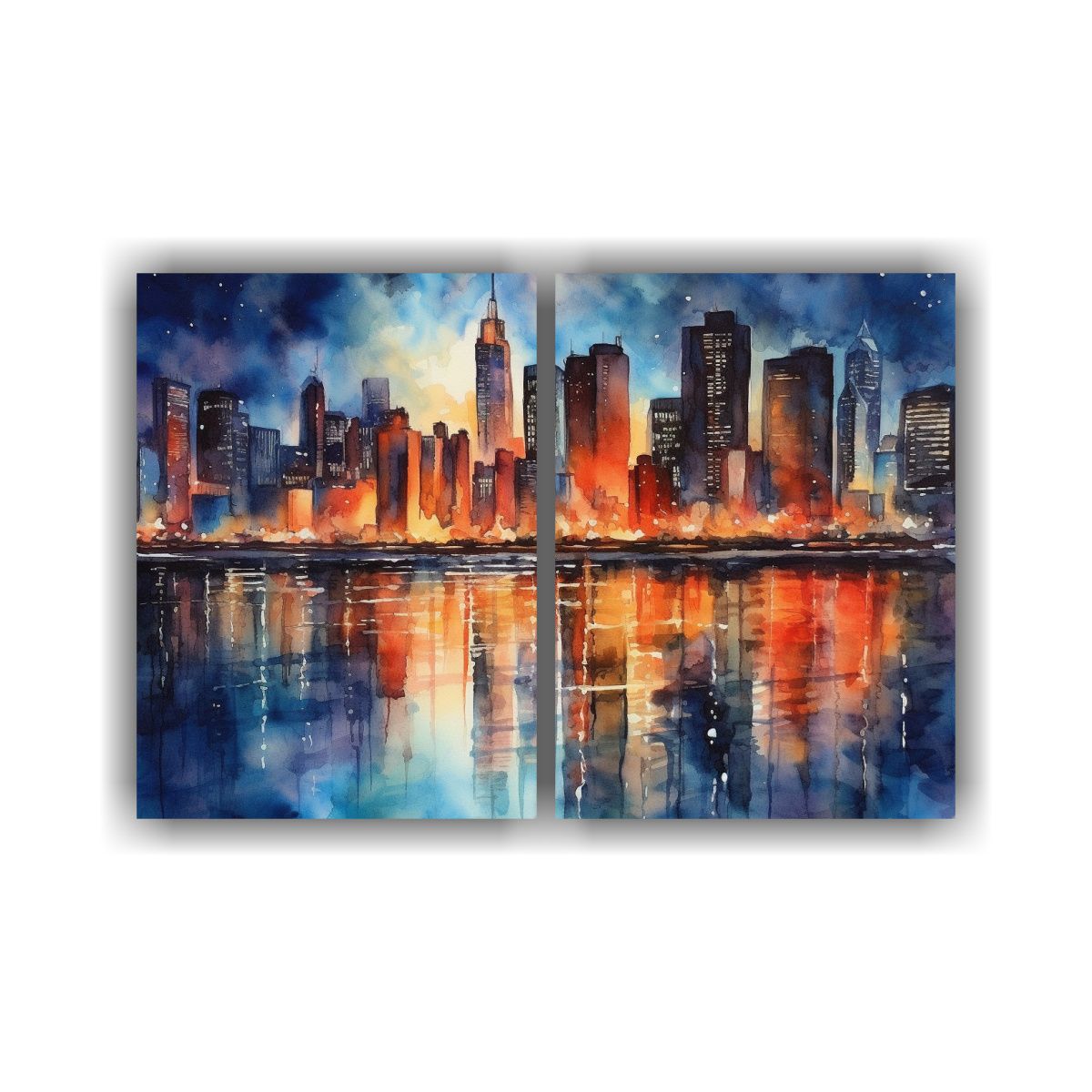 GENERICO - Pinturas Decorativas De Paisaje Urbano Nocturno 80x60 Cm