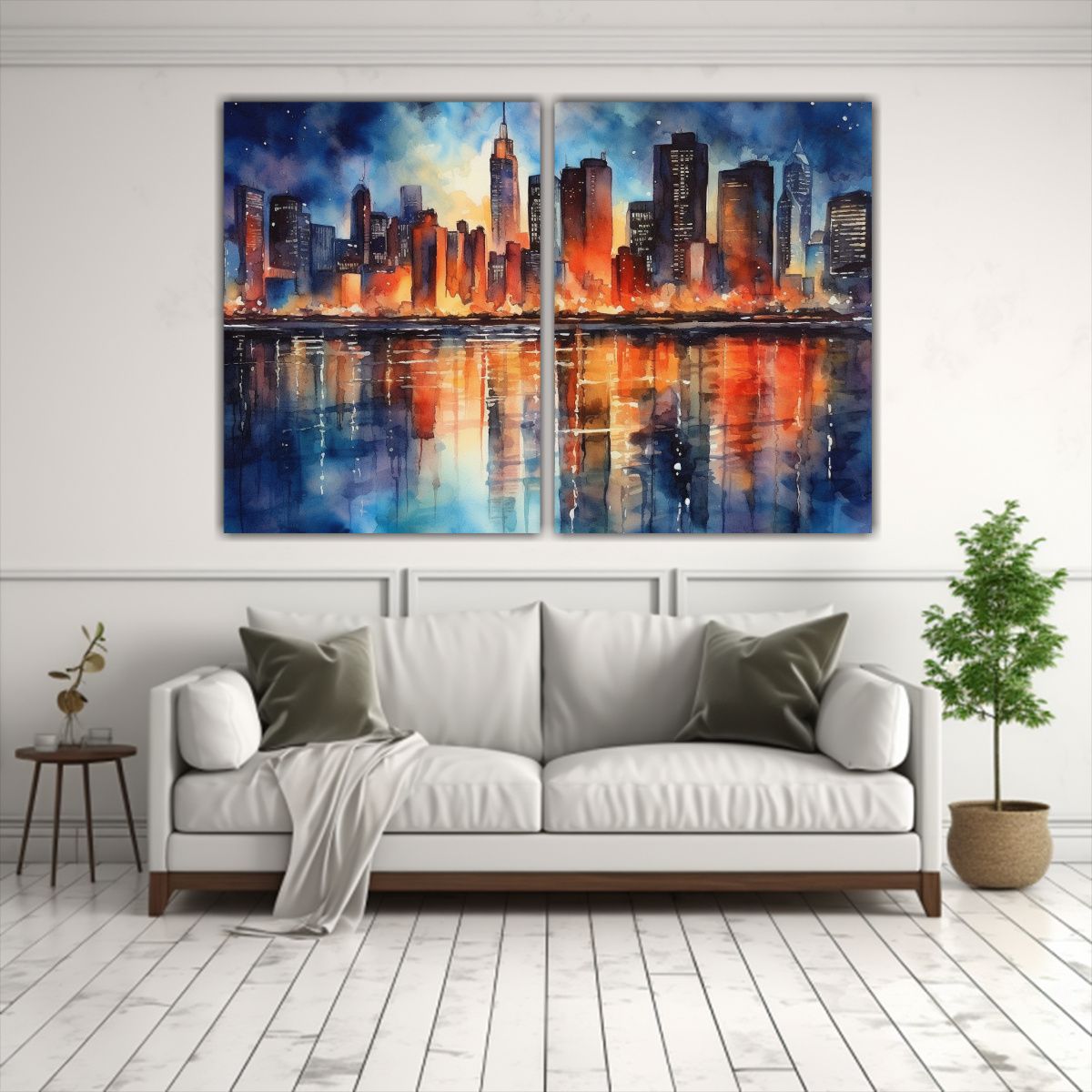 GENERICO - Pinturas Decorativas De Paisaje Urbano Nocturno 80x60 Cm