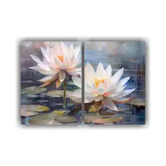 GENERICO - Pintura Al óleo Fresca De Nenúfares Rosa Y 80x60 Cm