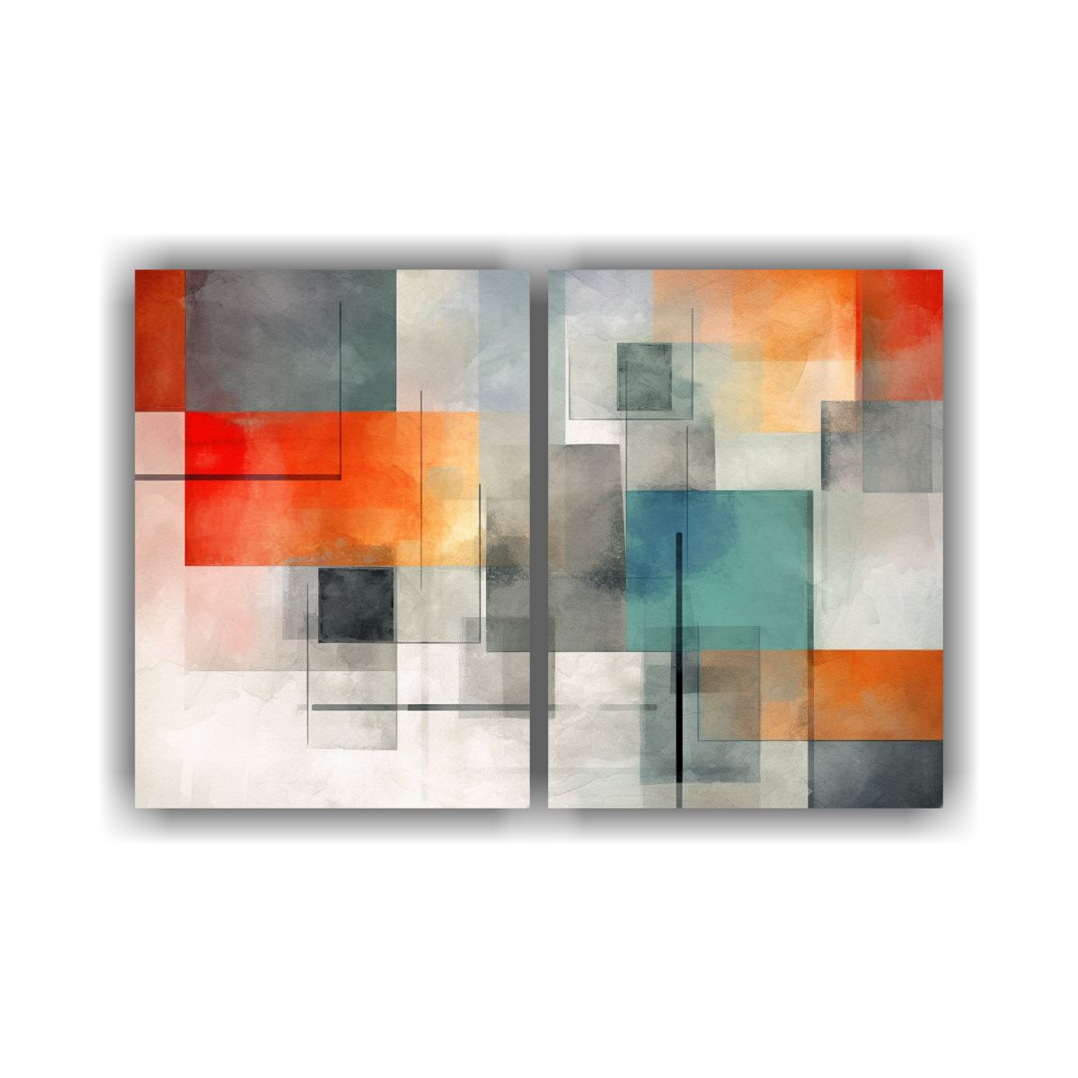 GENERICO - Cuadros Abstractos De Tres Colores Para 80x60 Cm