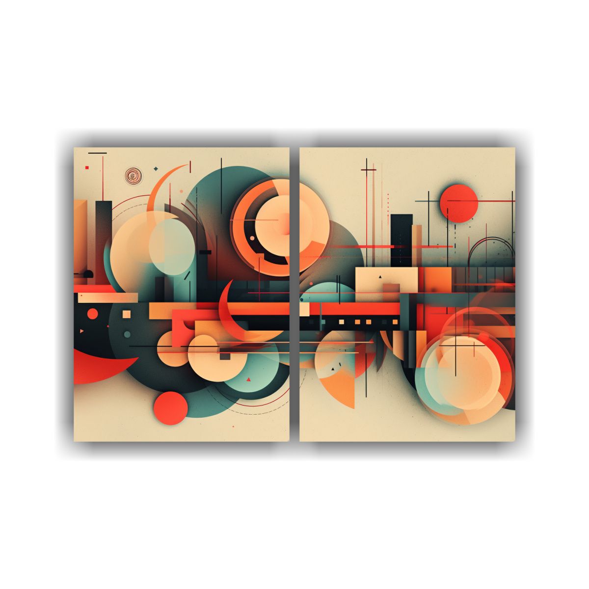 GENERICO - Pinturas Abstractas De Belleza En Dos Colores 80x50 Cm