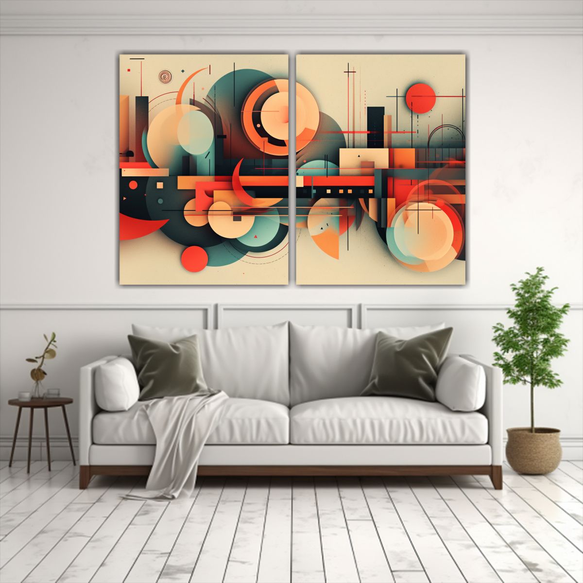 GENERICO - Pinturas Abstractas De Belleza En Dos Colores 80x50 Cm