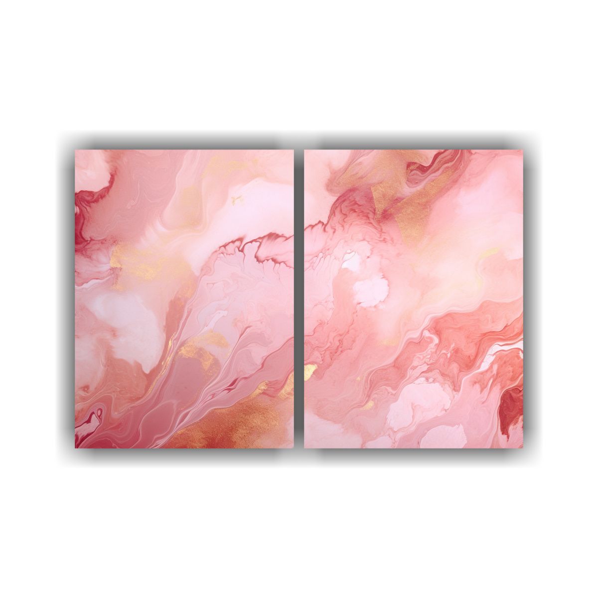 GENERICO - Figuras Vintage De Mármol Rosa En Papel Pintado 40x30 Cm