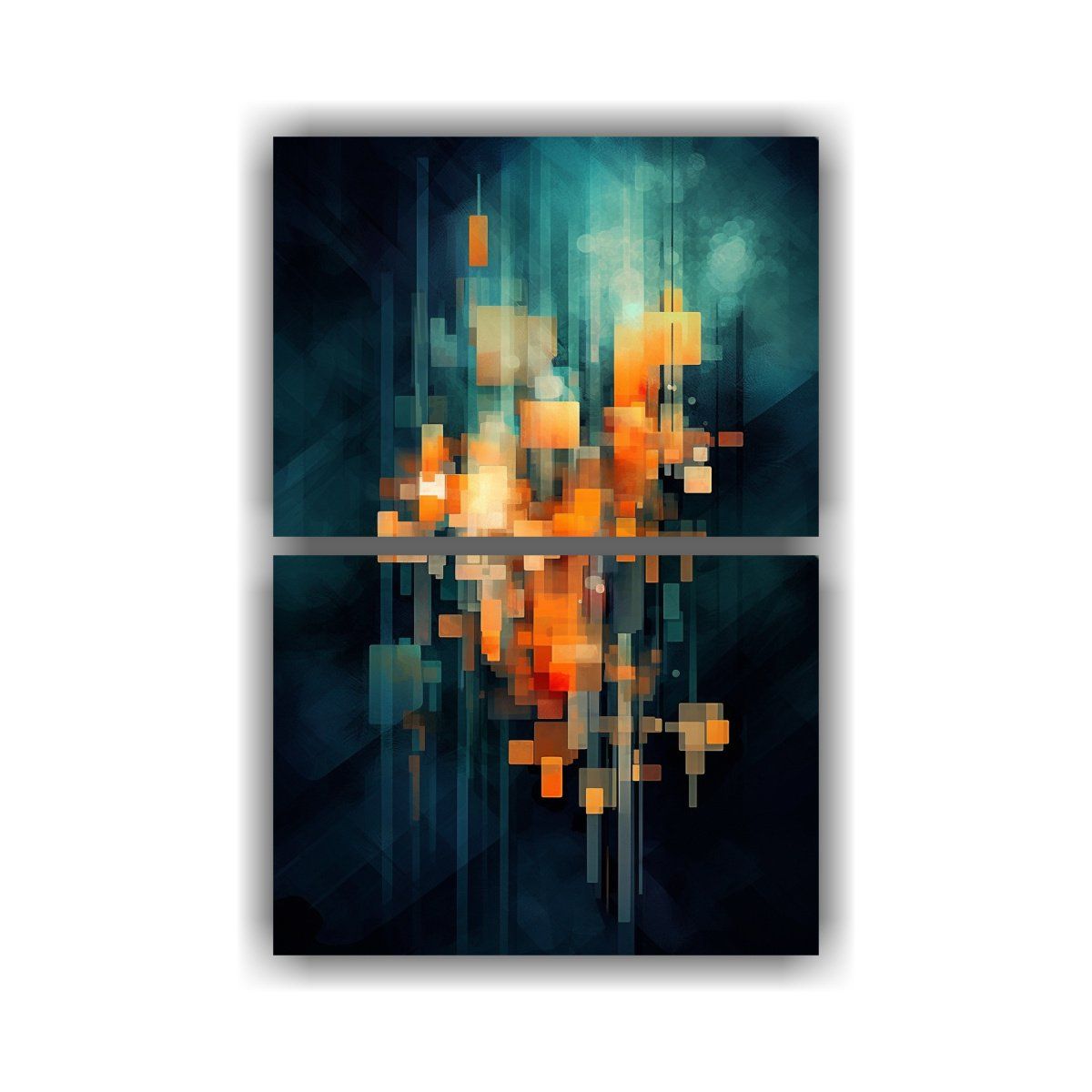 GENERICO - Cuadro Abstracto De Acuarela Formación Azul Y 30x40 Cm