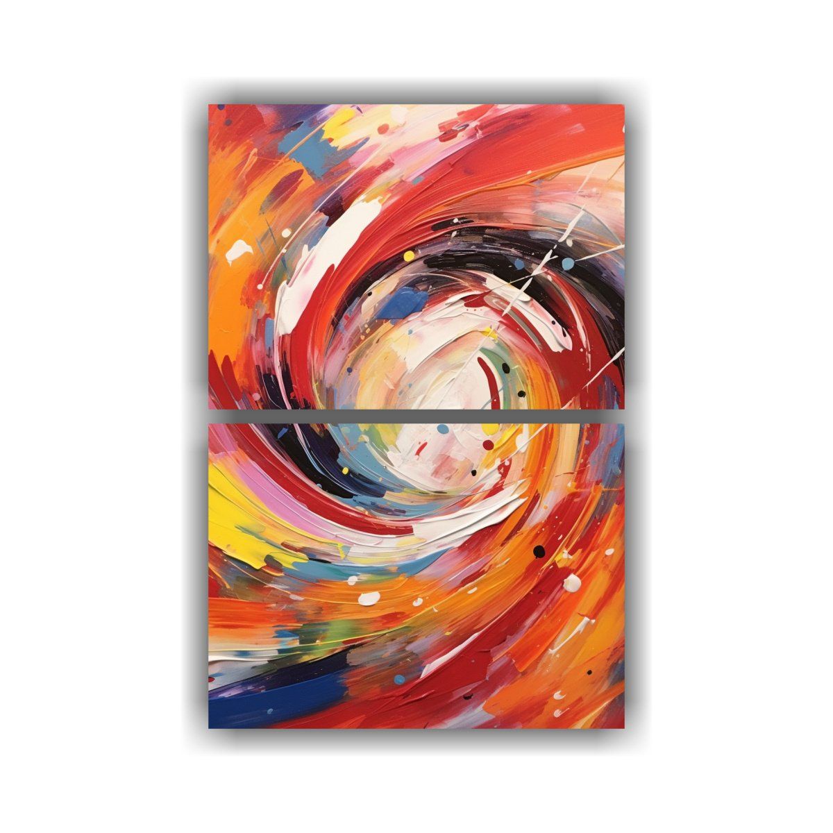 GENERICO - Cuadro Abstracto De Espirales De Colores En 30x40 Cm