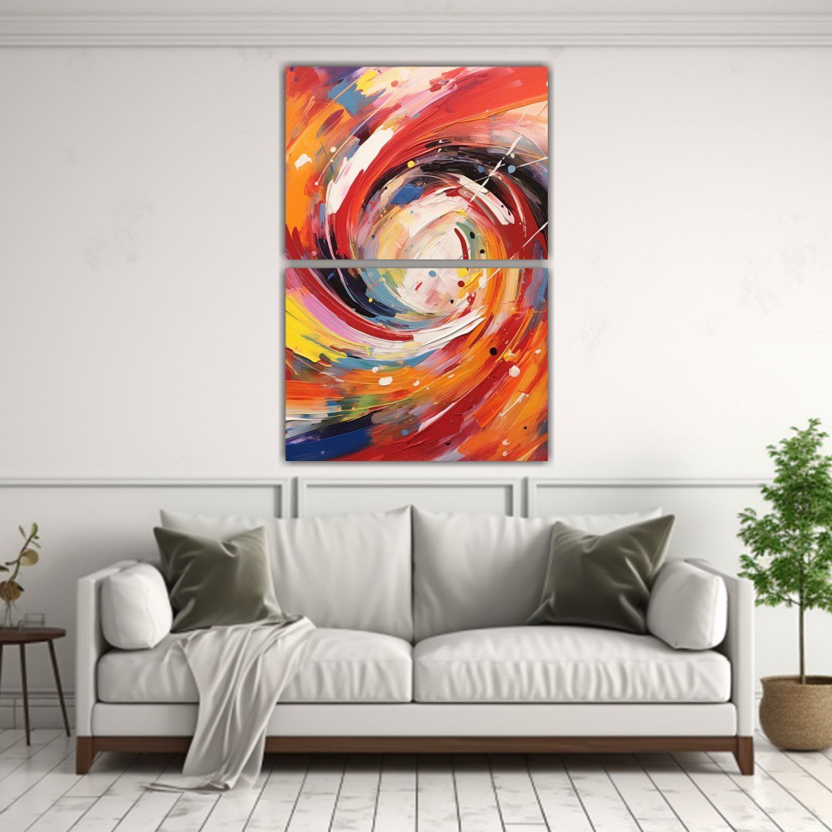 GENERICO - Cuadro Abstracto De Espirales De Colores En 30x40 Cm