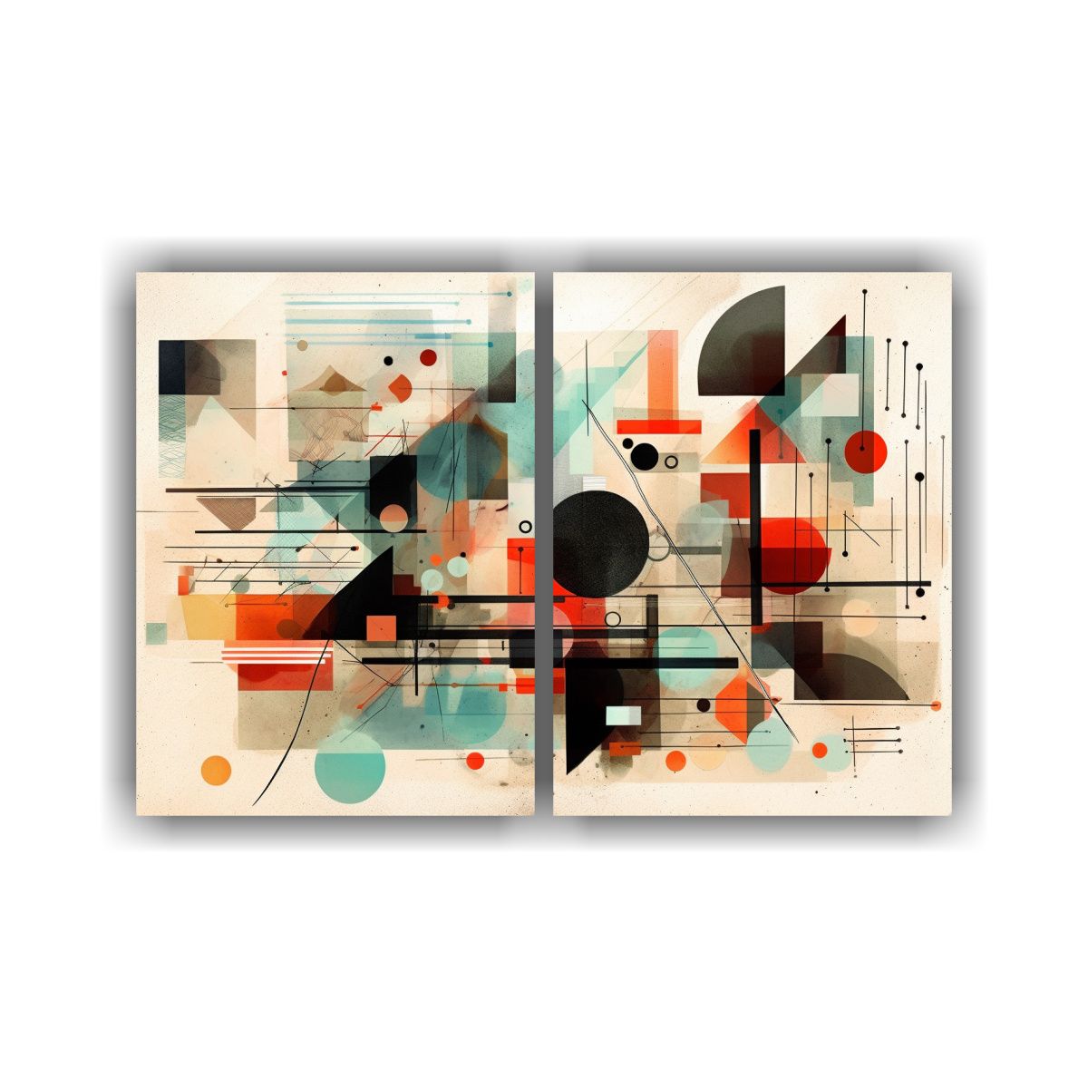 GENERICO - Cuadros Abstractos Geométricos Y Líneas 80x50 Cm