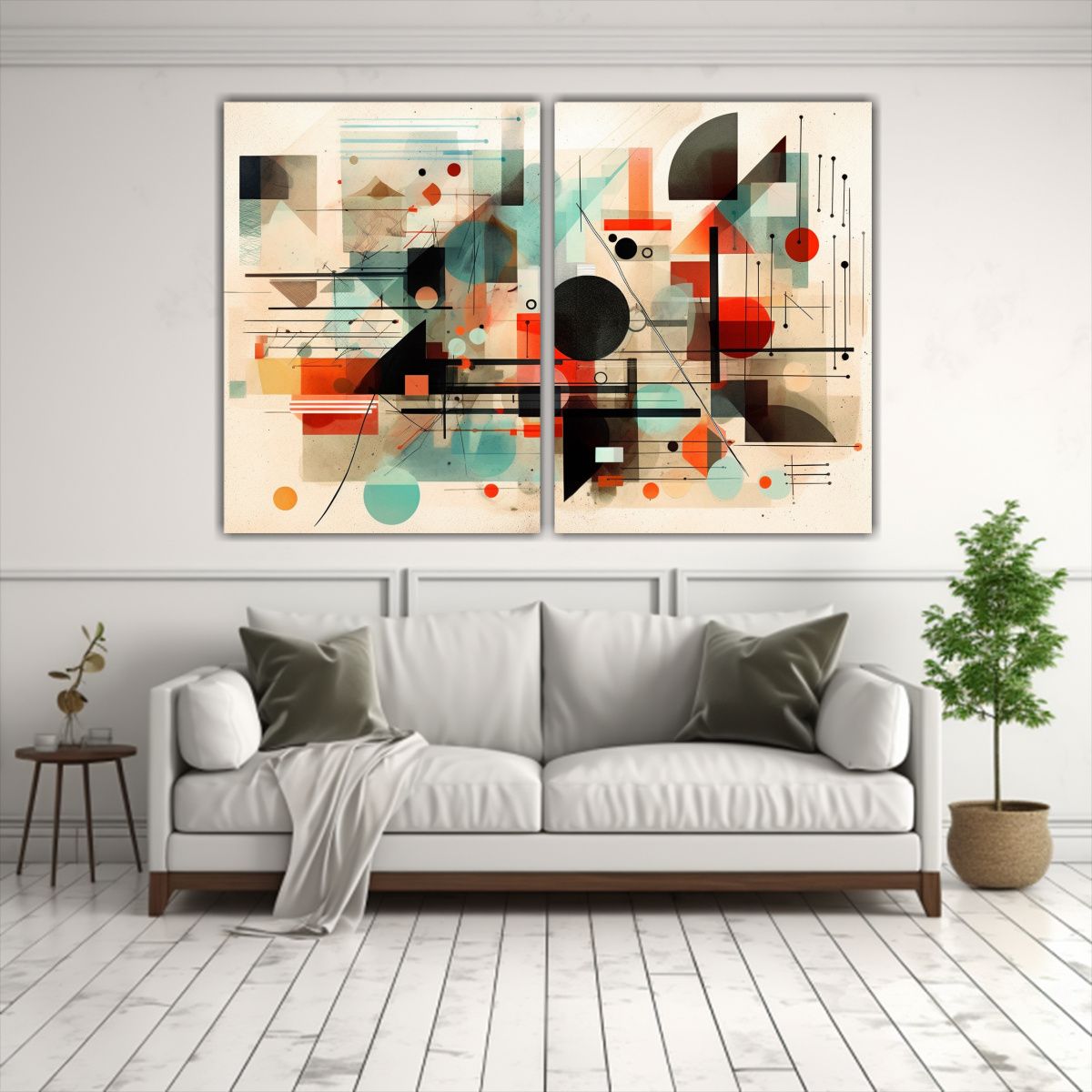 GENERICO - Cuadros Abstractos Geométricos Y Líneas 80x50 Cm