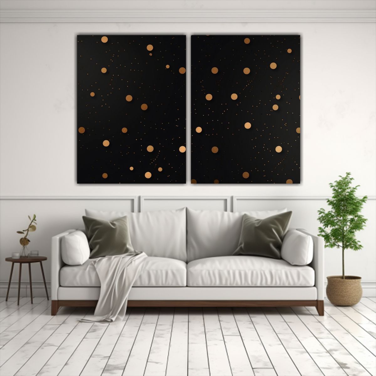 GENERICO - Patrón Retro Elegante En Negro Para Pinturas 40x30 Cm