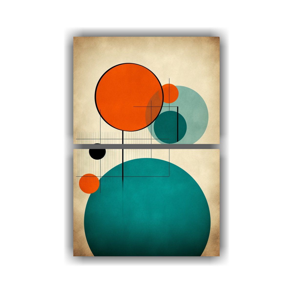 GENERICO - Cuadro Tela Sublimada Calma Estilo MidCentury 30x40 Cm