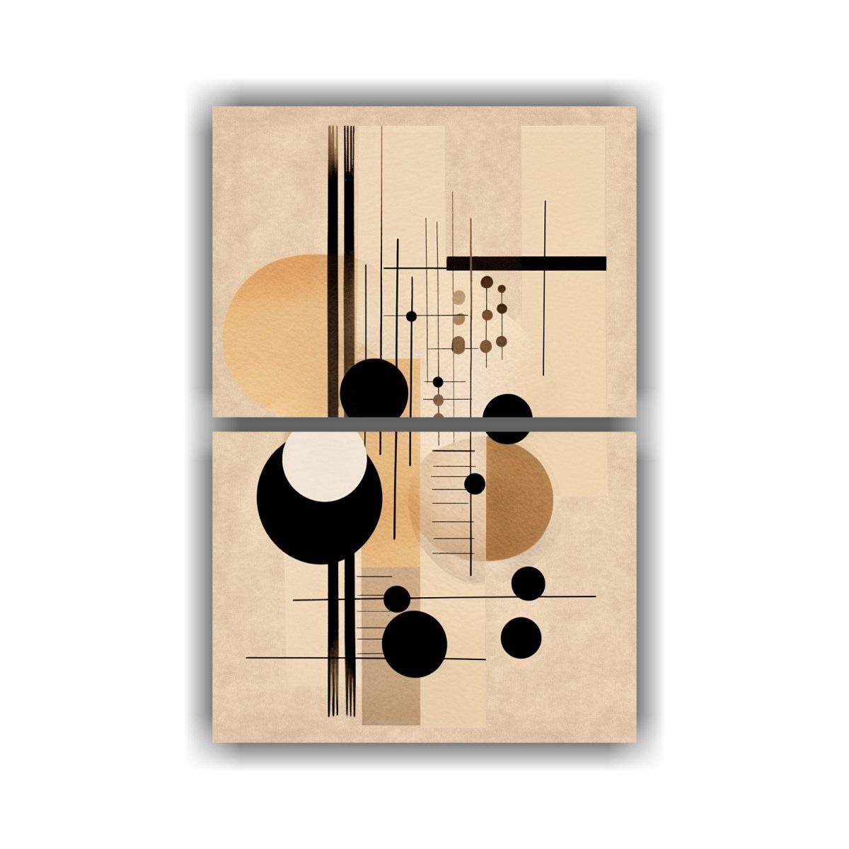 GENERICO - Dos Composiciones Horizontal Estética Cuadro Con 30x40 Cm