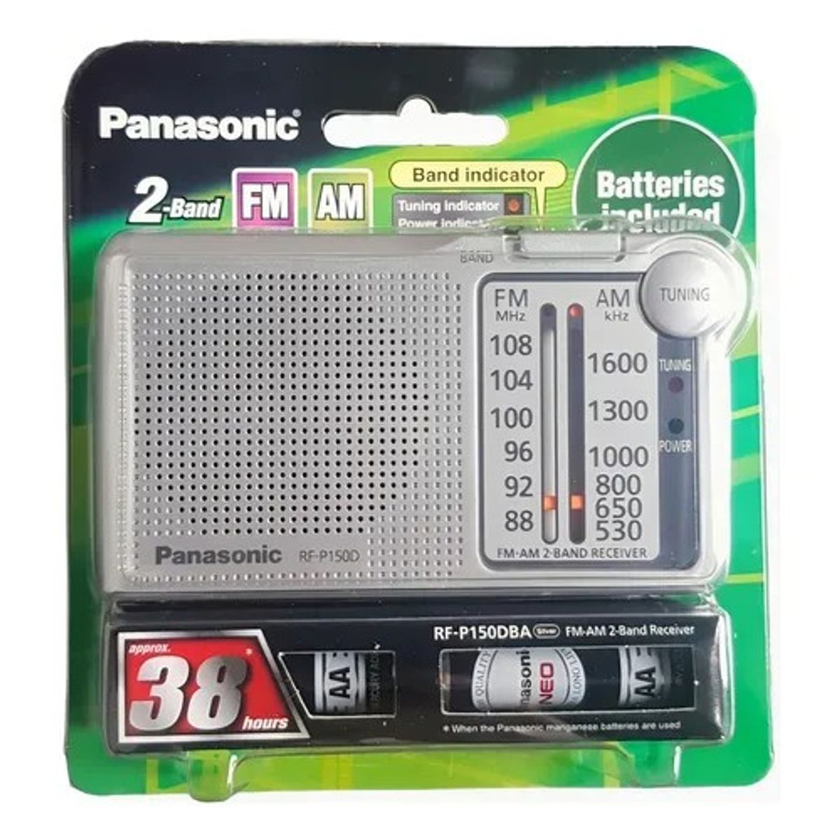 PANASONIC - Radio Amfm Panasonic Rf-p150d color plateado