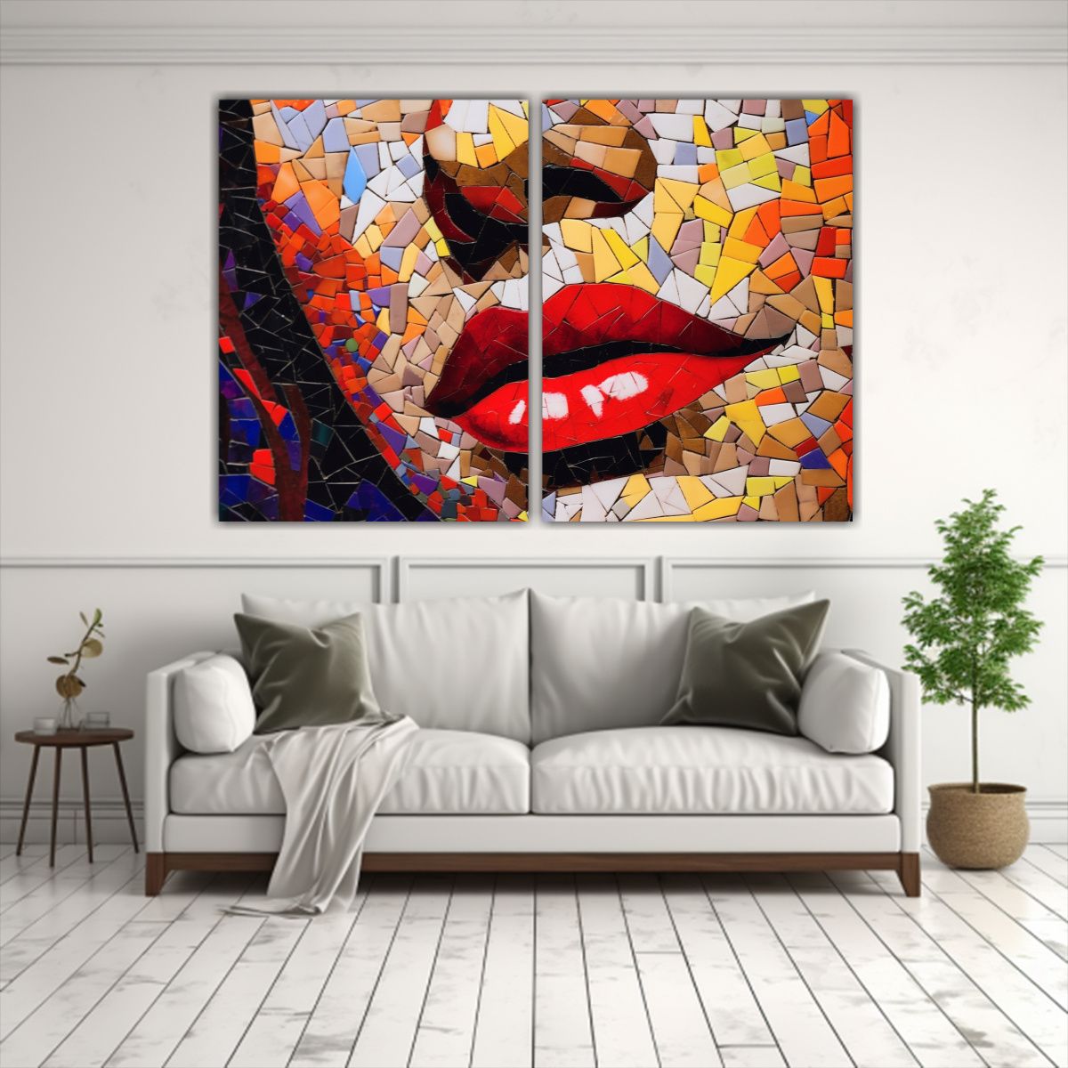 GENERICO - Cuadro De Arte De Pared Labios Femeninos 80x50 Cm