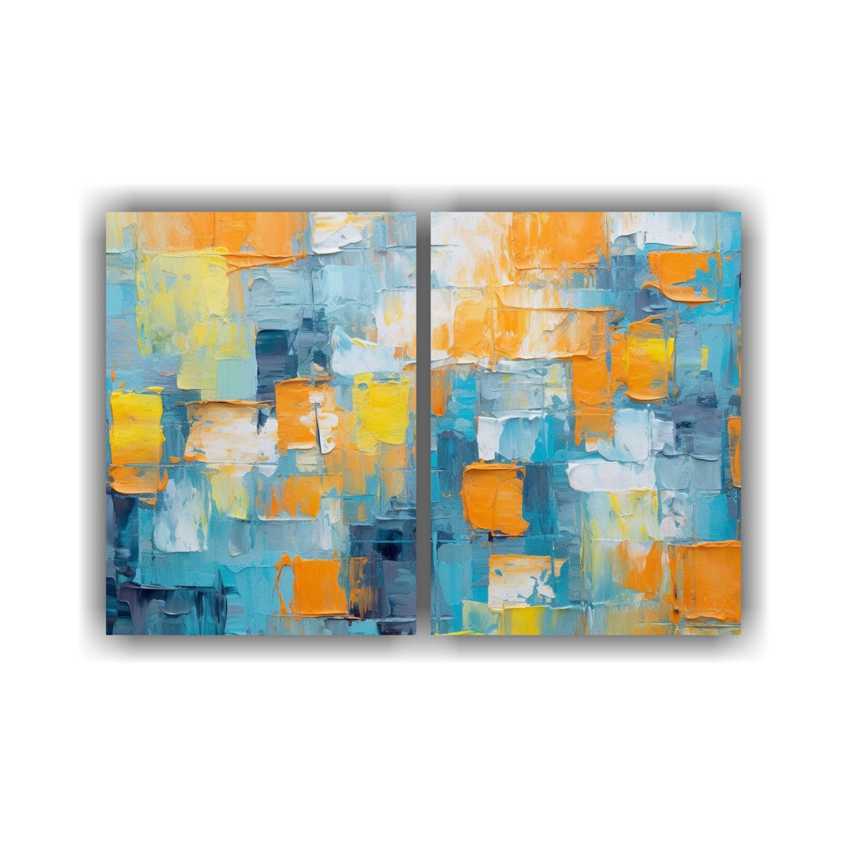 GENERICO - Pintura Abstracta En Tonos Brillantes Y Formas En 80x60 Cm