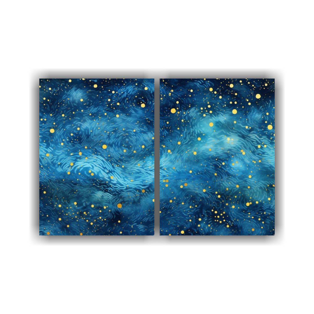 GENERICO - Cuadro Tela Estelar Sobre Azul Set 2 Lienzos 80x50 Cm