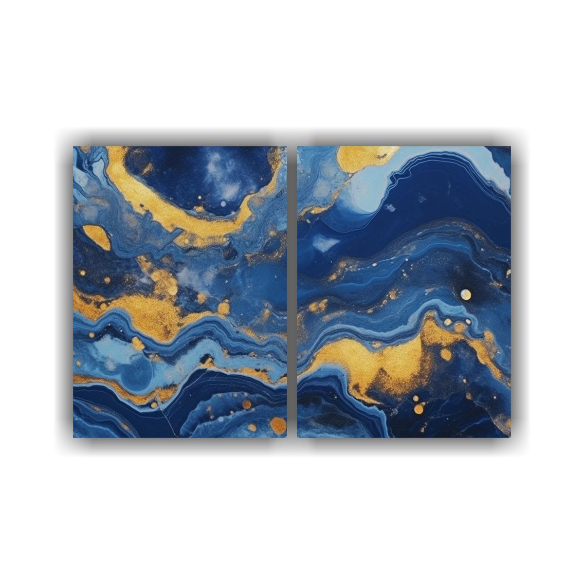 GENERICO - Cuadros Inspiración Única Mármol Azul Y Oro 80x50 Cm