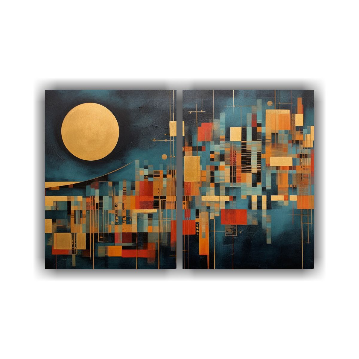 GENERICO - Pinturas Abstractas Dramáticas Contemporáneas 80x50 Cm