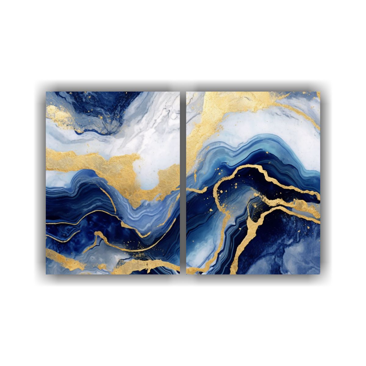 GENERICO - Pinturas Decorativas Mármol Acuarela Azul Blanco 80x60 Cm