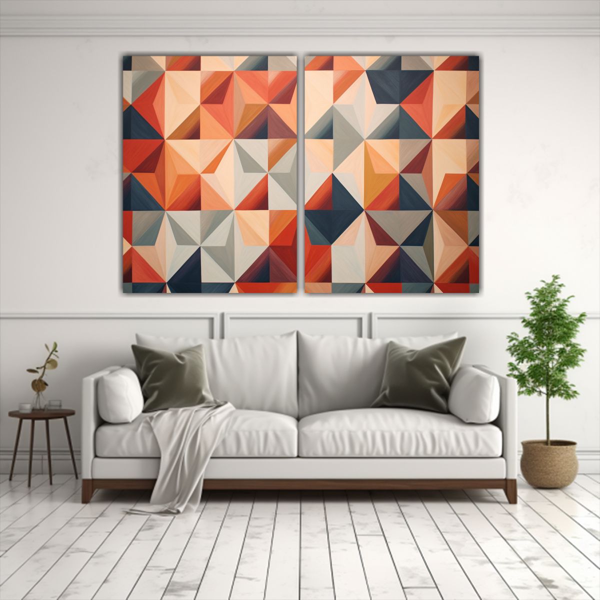 GENERICO - Cuadros Decorativos Geometría Y Profundidad En 80x50 Cm