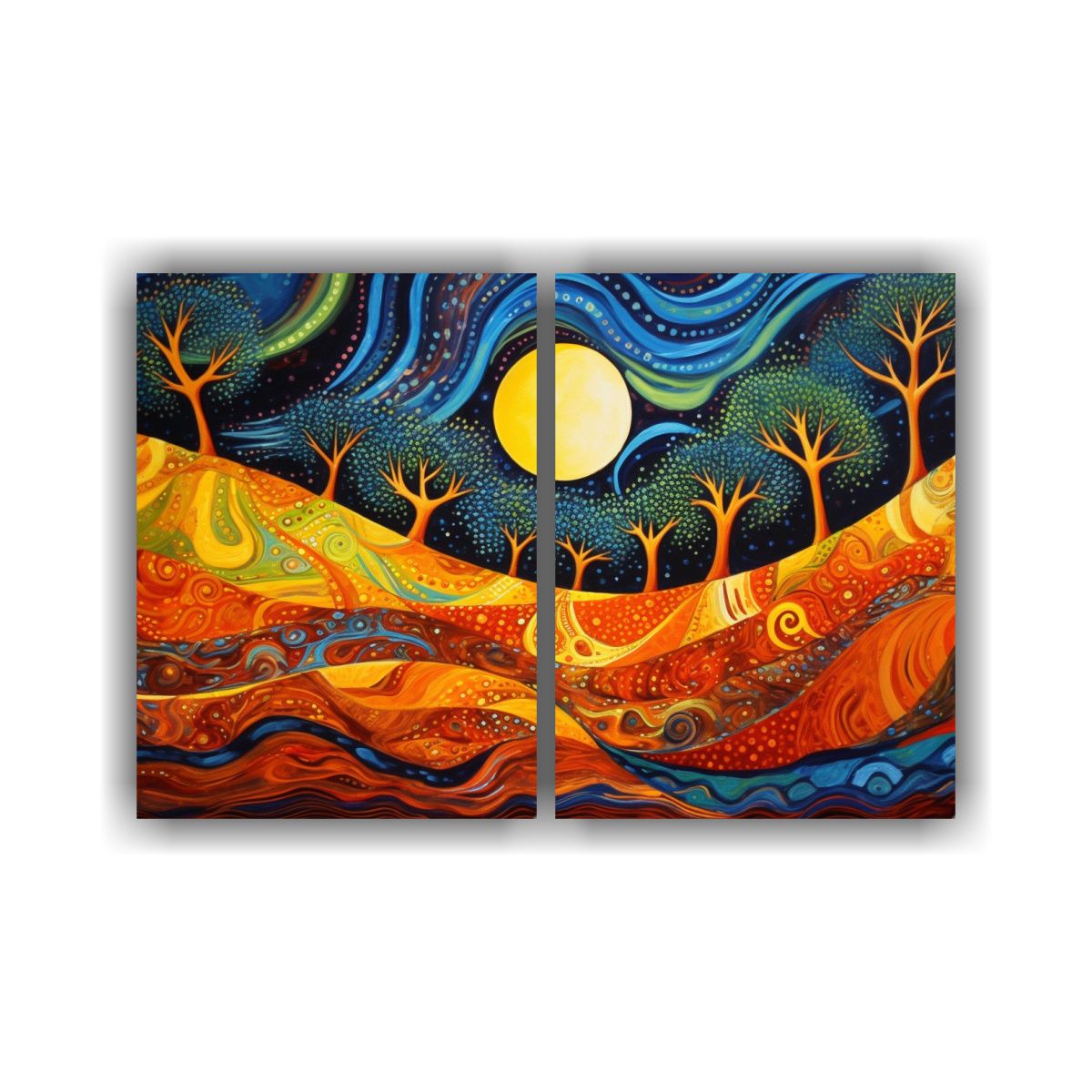 GENERICO - Pinturas Decorativas Aborígenes Estilo Tierra 40x30 Cm