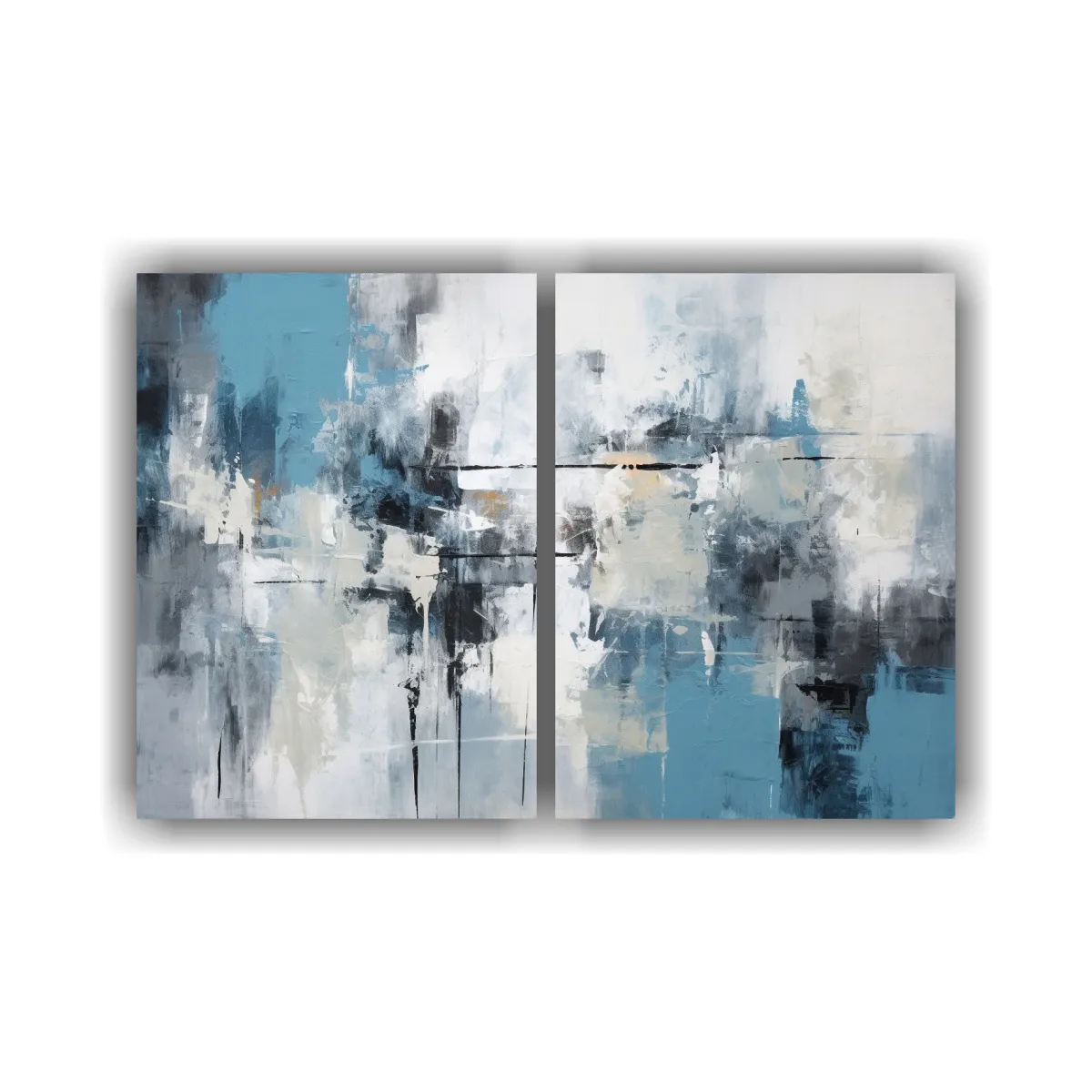 GENERICO - Cuadro Abstracto Decorativo En Gris Azul Y 80x60 Cm