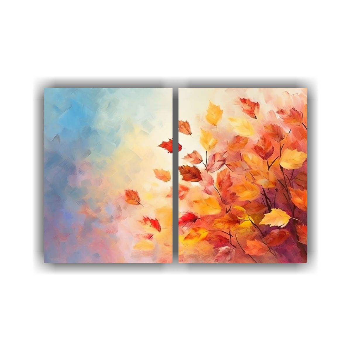 GENERICO - Pinturas Decorativas Con Fondo De Verano Y Otoño 80x60 Cm