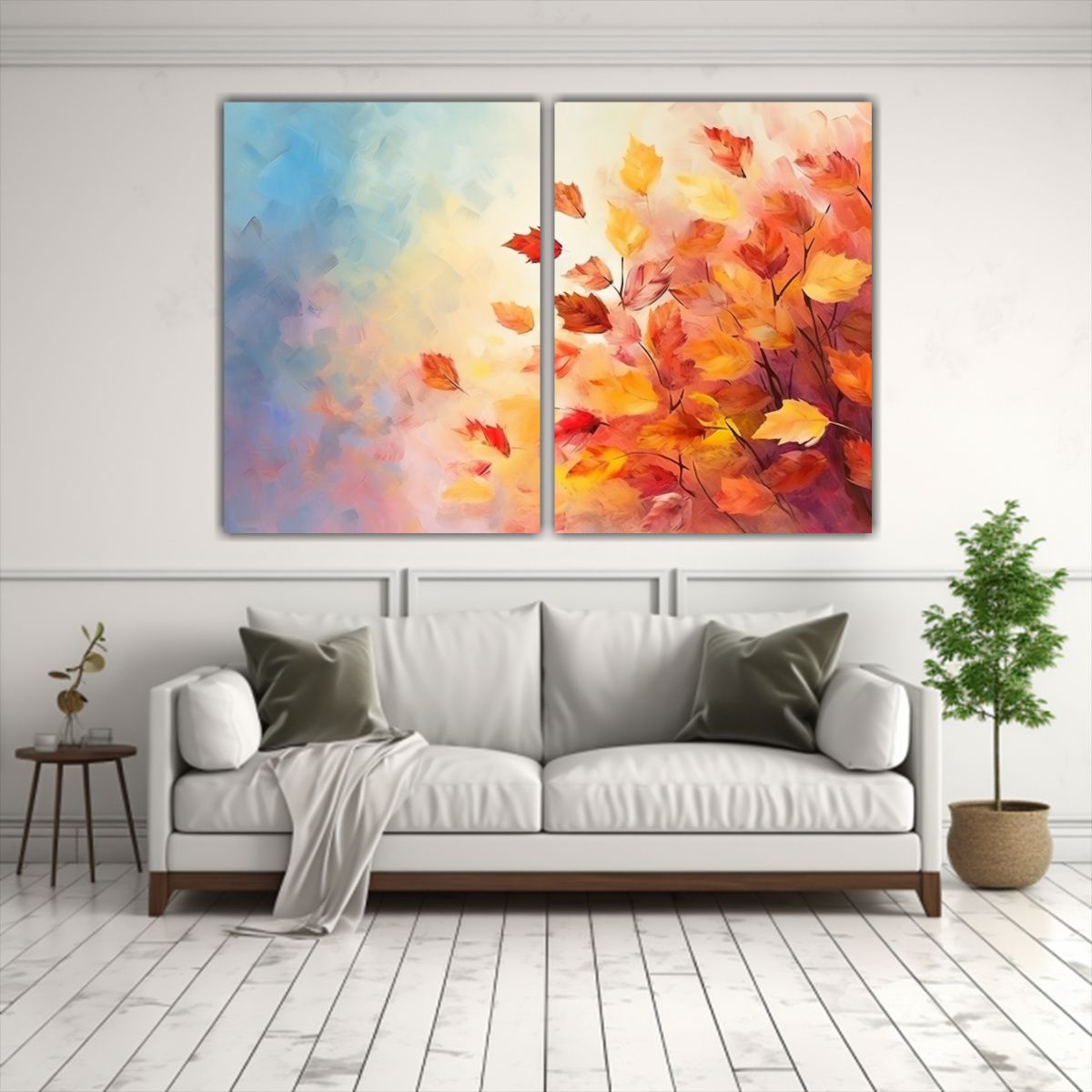 GENERICO - Pinturas Decorativas Con Fondo De Verano Y Otoño 80x60 Cm
