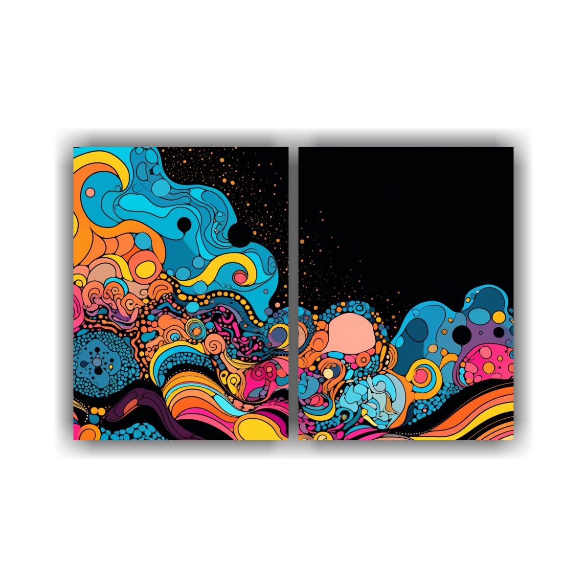 GENERICO - Cuadros Abstractos De Pared Arte Floral Y Pop 80x50 Cm