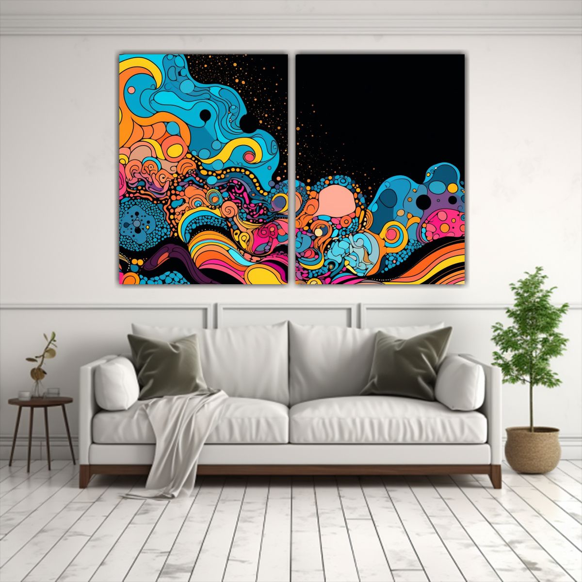 GENERICO - Cuadros Abstractos De Pared Arte Floral Y Pop 80x50 Cm