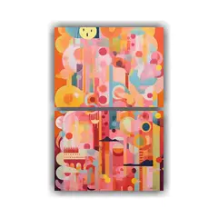 GENERICO - Pintura Urbana Abstracta Con Líneas Finas En 30x40 Cm