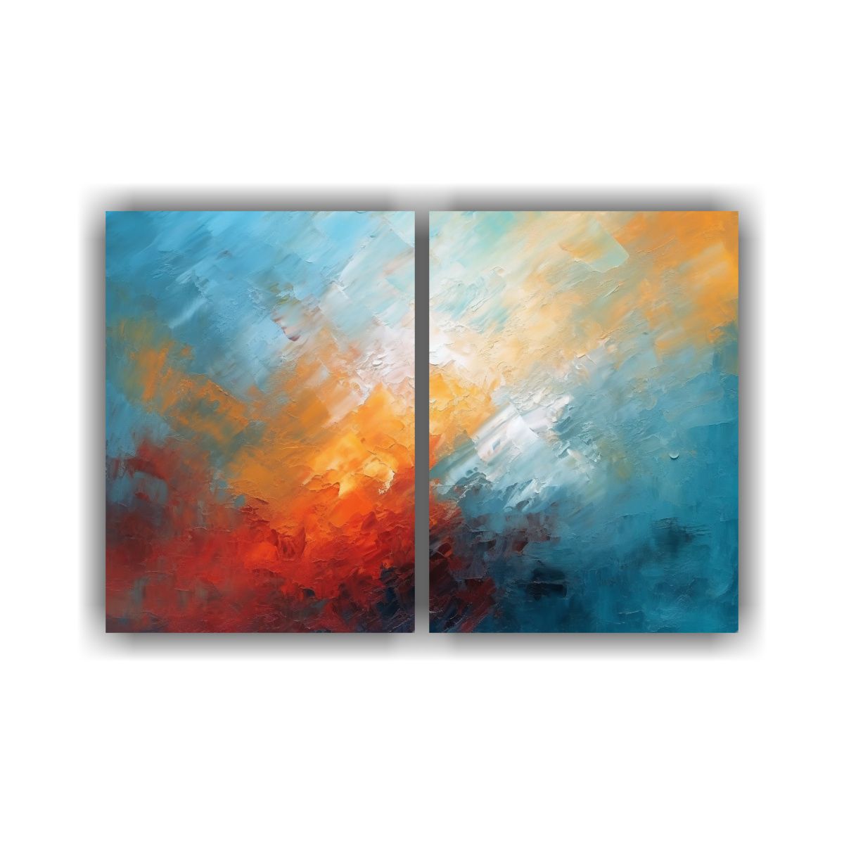 GENERICO - Pintura Al óleo Abstracta En Colores Con Fondo 80x60 Cm